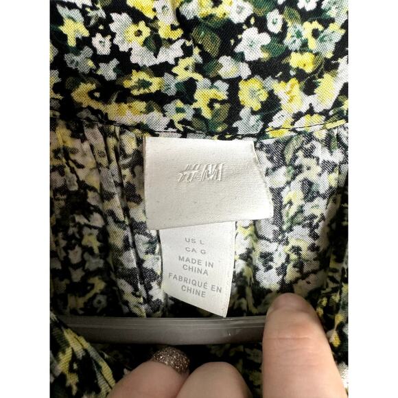 H&M Large Long Sleeve Floral Midi Dress - Picture 2 of 4